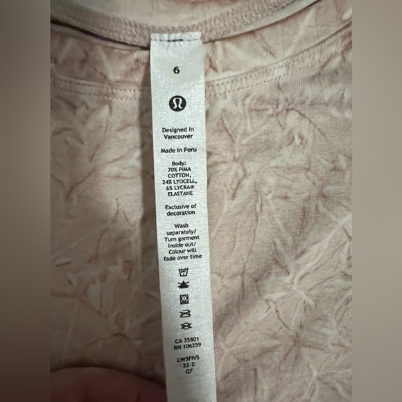 Lululemon Cates Tee Size 6 - Picture 3 of 4